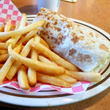 Bean and cheese burrito with fries