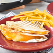 Cheese quesadilla with fries