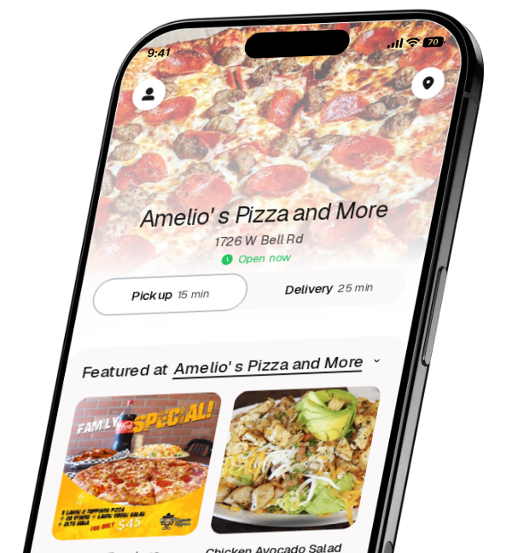 Amelio' s Pizza and More app preview