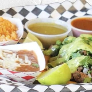 2 Street Tacos, Rice and Beans & Fountain Drink